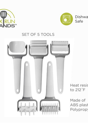 Fox Run Pastry and Pasta Wheels, Set of 5 Dough Cutter Tools