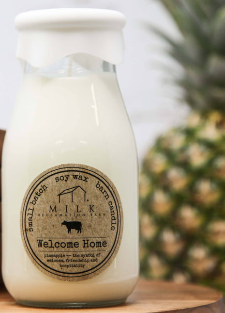 Milk Bottle Candle Welcome Home