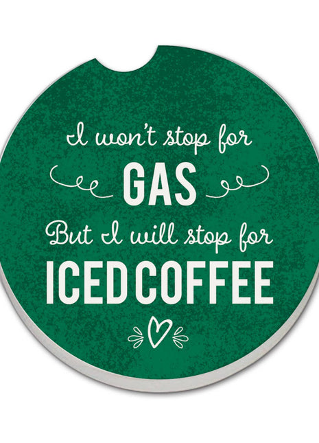 "Iced Coffee" Absorbent Stone Car Coaster 1pk