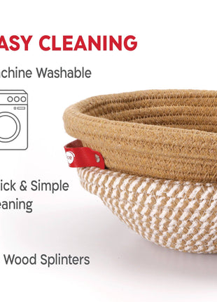 Single Round Cotton Rope Proofing Basket Solid 9"