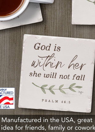 Within Her Single Absorbent Stone Tumbled Tile Coaster
