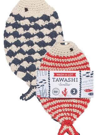 Little Fish Tawashi Crocheted Dishcloths Set of 2