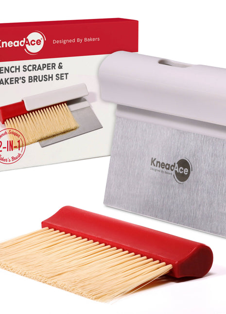 KneadAce Bench Scraper and Baker's Brush