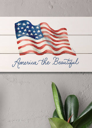 "America the Beautiful" Pallet Wood Sign 12" x 6"