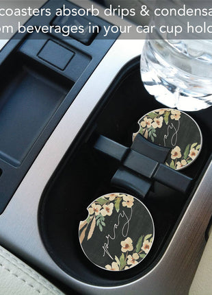 "Pray" Single Packaged Stone Car Coaster