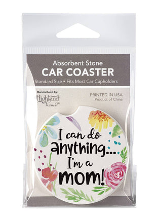 I'm A Mom Absorbent Stone Car Coaster 1 Pk