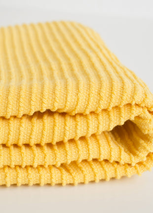 Ripple Lemon Yellow Turkish Cotton Dishtowel