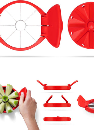 Dreamfarm Flapple Fold-Flat, Space-Saving Apple Corer & 8-Piece Apple Slicer - Red