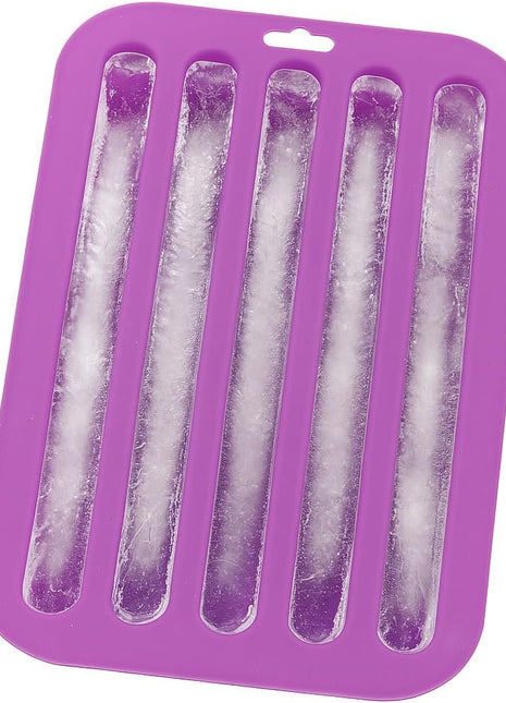 HIC Kitchen Silicone Water Bottle Ice Tray, Each Tray Makes 5 Long Ice Sticks
