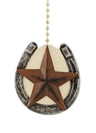 Ceiling Fan Pull - Horseshoe With Barn Texas Star