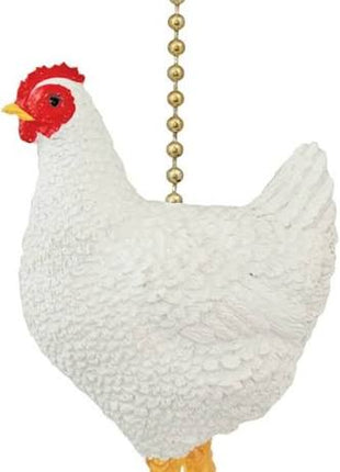 Ceiling Fan Pull - White Chicken