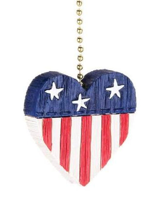 Ceiling Fan Pull - Flag Heart