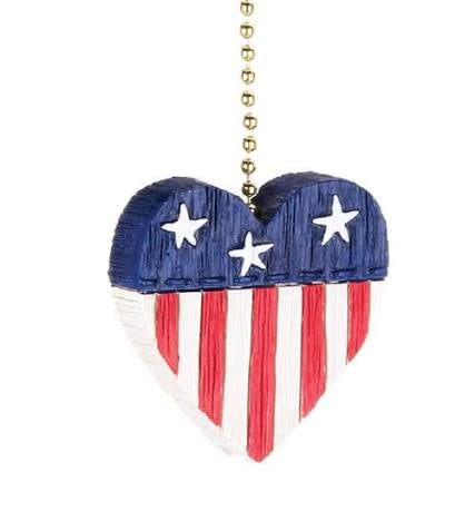 Ceiling Fan Pull - Flag Heart