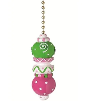 Ceiling Fan Pull - Pink/Green