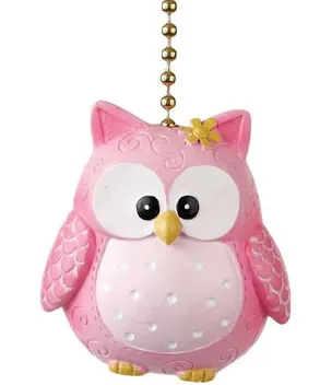 Ceiling Fan Pull - Pink Owl