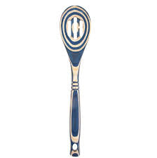 Island Bamboo Blue Slotted Spoon