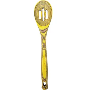 Island Bamboo Yellow Slotted Spoon