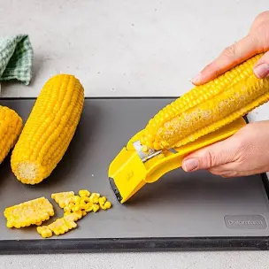 Dreamfarm Corpeel Easy, Speedy, Mess-Free Corn Peeler, Corn Stripper, Corn Separator - Yellow