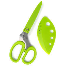 1537 MULTI-BLADE HERB SCISSORS WITH BLADE CLEANER, GREEN