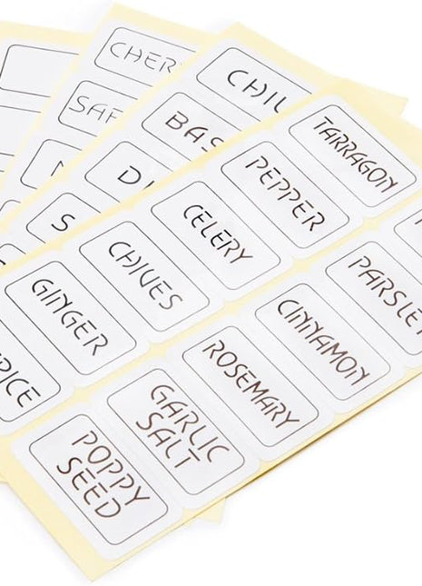 Fox Run Spice Labels, 0.1 x 1.75 x 0.75 inches, White