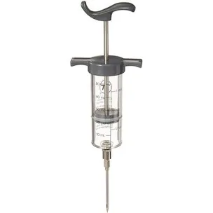 Marinade Injector with Removable Needle, Stainless Steel and Plastic