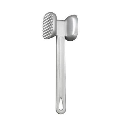 HIC Kitchen Non-Stick Dual-Sided Meat Tenderizer Mallet Marinating Prep Tool, Toothed And Plain Heads, Silicone-Coated, For Flattening Cutlets And Tenderizing Meat