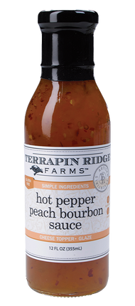 Hot Pepper Peach Bourbon Sauce - 12 FL OZ