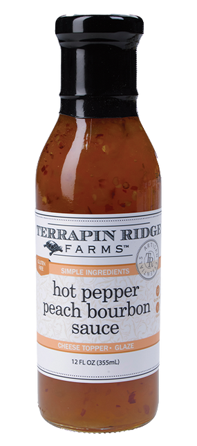 Hot Pepper Peach Bourbon Sauce - 12 FL OZ