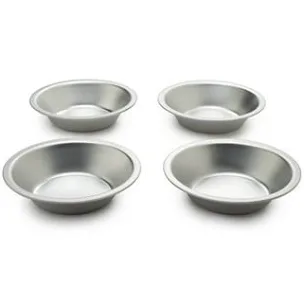Tin Plated Pie Pans, Set of 4 Small Pie Baking Pans, 5" x 5" x 1.25"