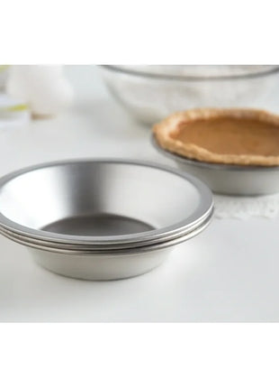 Tin Plated Pie Pans, Set of 4 Small Pie Baking Pans, 5" x 5" x 1.25"