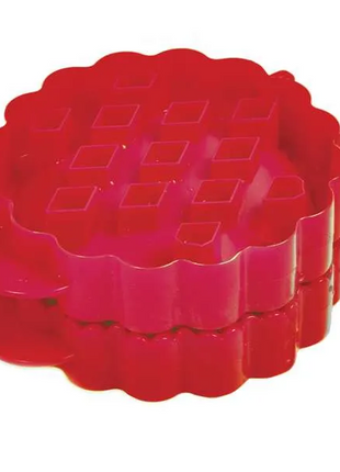 LATTICE/SOLID MINI PIE MOLD, RED