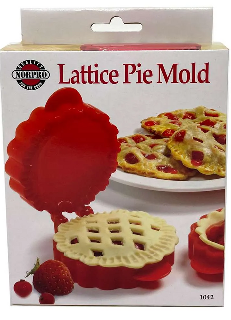 LATTICE/SOLID MINI PIE MOLD, RED