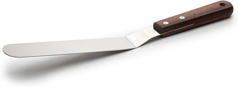 Offset Icing Spatula, 8-Inch Stainless Steel Blade, Wood Handle, Metallic