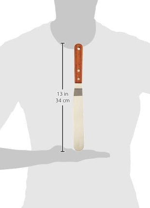 Offset Icing Spatula, 8-Inch Stainless Steel Blade, Wood Handle, Metallic