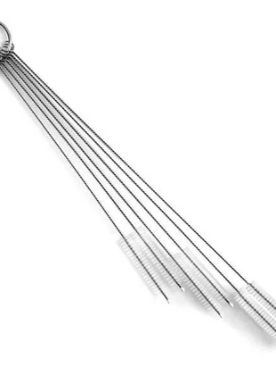 STAINLESS STEEL/NYLON CLEANING BRUSHES, SET OF 6