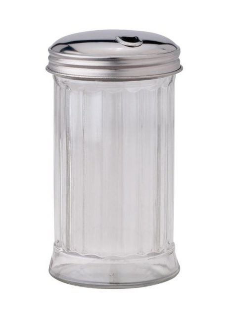 HIC Kitchen Sugar Pourer with Lid Flap, Glass, 11oz