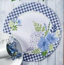 Blue Floral Braided Placemat