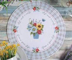 Flower Market Braided Placemat - 14.5” Round