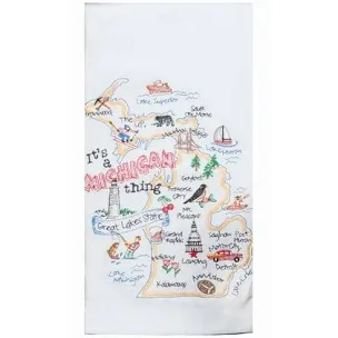 It’s A State Thing Michigan Embroidered Flour Sack Towel