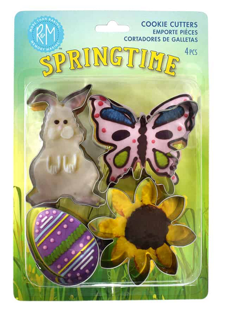 SPRING COOKIE CUTTERS 4 PC S/S SET CARDED