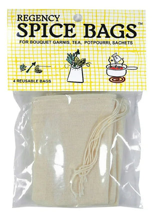 Regency Spice Bag for Bouquet Garnis with Drawstring Tops, Set of 4