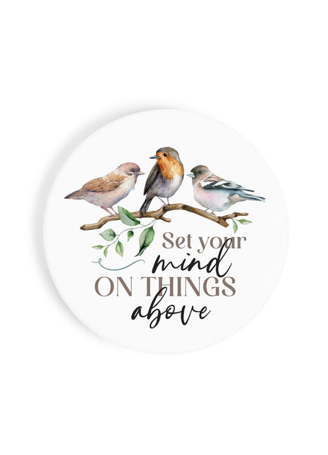 Ceramic Car Coasters - Set Your Mind On Things Above