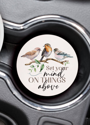 Ceramic Car Coasters - Set Your Mind On Things Above