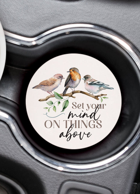 Ceramic Car Coasters - Set Your Mind On Things Above