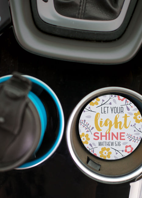 Ceramic Car Coasters - Let Your Light Shine