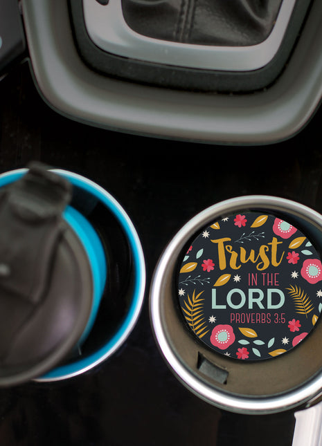 Ceramic Car Coasters - Trust In The Lord