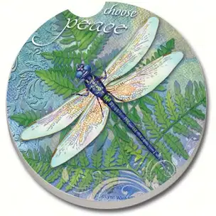 Ceramic Car Coasters - Dragonfly