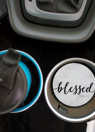 Ceramic Car Coasters - Blessed