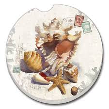 Ceramic Car Coasters - Sundrenched Shells