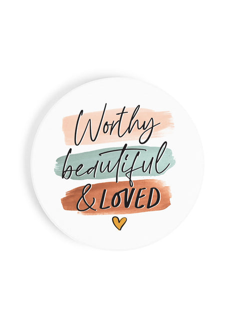 Ceramic Car Coasters - Worthy Beautiful & Loved